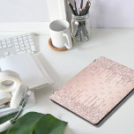 Rose gold glitter monogram initials pink luxury iPad pro cover<br><div class="desc">Personalize and add your monogram letters,  initials.  The monogram initials as a pattern on the background.   A girly and feminine rose gold,  pink gradient background colour.  Decorated with rose gold and pink faux glitter drips,  paint dripping look. Rose gold coloured letters.</div>