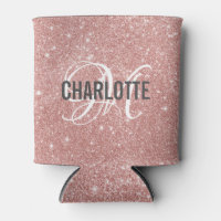 Rose gold glitter monogram name   