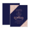 Rose gold glitter navy blue budget wedding