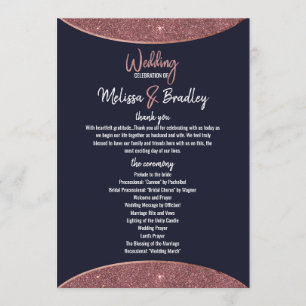 Rose Gold Glitter Navy Blue Circular Programs