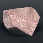 Rose Gold Glitter Neck Tie with Custom Text<br><div class="desc">Personalized Ties with Rose Gold Ties Blush Dusty Pink Glitter Sparkly Drips Custom Text Name Modern Design Tie - Add Your Unique Text / Name or Remove Text - Make Your Special Neck Ties / Gift - Resize and move or remove and add text / elements with Customization tool. Choose...</div>