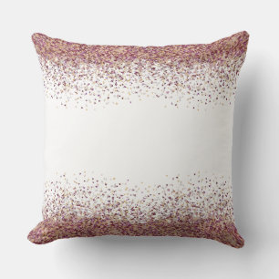 Rose Gold Glitter Ombre Elegant Falling Confetti Throw Pillow