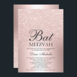 Rose gold glitter ombre metallic chic Bat Mitzvah Invitation<br><div class="desc">A chic and luxurious rose gold glitter ombre metallic foil design with elegant calligraphy typography for a Bat Mitzvah invitation.</div>