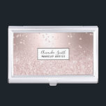 Rose gold glitter ombre metallic sparkles confetti business card holder<br><div class="desc">Rose gold glitter ombre metallic sparkles confetti. A chic,  luxurious and glamourous design.</div>
