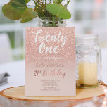 Rose gold glitter ombre script chic 21st Birthday Invitation<br><div class="desc">Faux rose gold glitter ombre on blush pink 21st Birthday A modern 21st Birthday party invitation with modern, original and simple faux rose gold glitter invitatio and hand written style brush typography on a fully customizable pastel blush pink colour background . If you need any text changed and customized don't...</div>