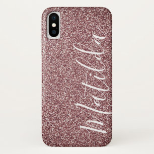 Rose Gold Glitter Personalised Name Script Case-Mate iPhone Case