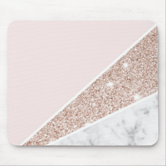 Rose Gold glitter Personalize With your name Roses Mouse Pad
