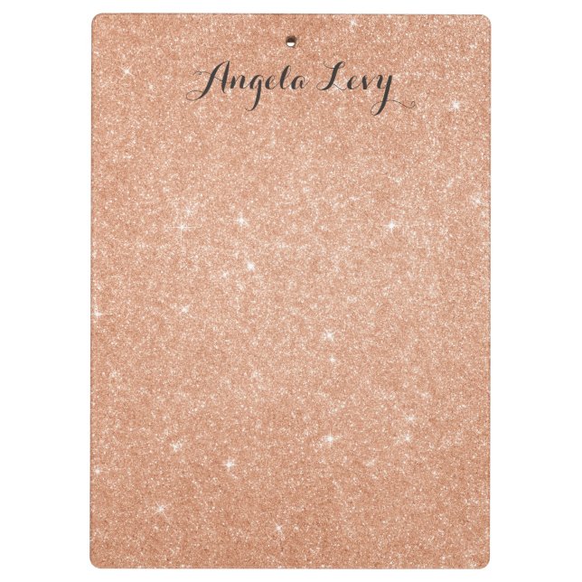 Rose Gold Glitter Personalized Clip board (Back)