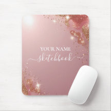Rose Gold Glitter Personalized Mousepad – Your Nam