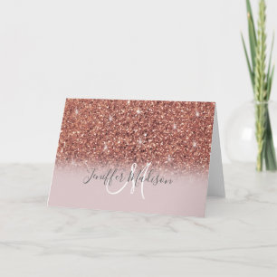 Rose gold glitter Personalized Name Card