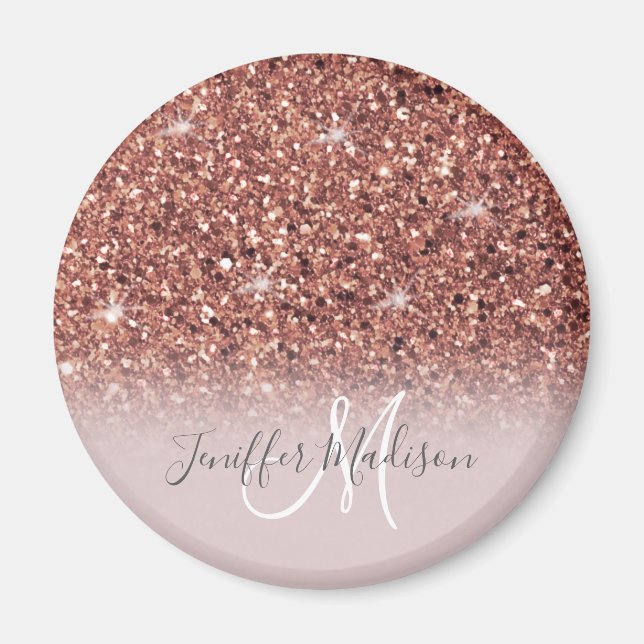 Rose gold glitter Personalized Name                Magnet (Front)