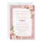 Rose Gold Glitter Pink Floral Wedding Invitation