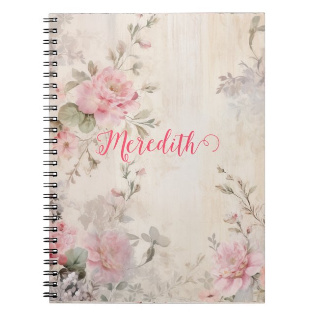 rose gold glitter,pink foil,christmas wrapping pap notebook (Front)