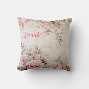 rose gold glitter,pink foil,christmas wrapping pap throw pillow