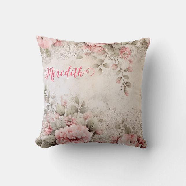 rose gold glitter,pink foil,christmas wrapping pap throw pillow (Front)