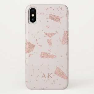 Rose Gold Glitter Pink Initials Personalized Case-Mate iPhone Case