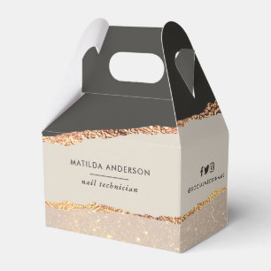 Rose gold glitter pink modern elegant budget favor box