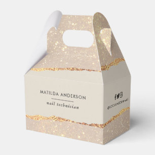 Rose gold glitter pink modern elegant budget favor box