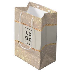 Rose gold glitter pink modern elegant budget medium gift bag