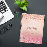 Rose gold glitter pink monogram 2024 planner<br><div class="desc">A rose gold,  pink gradient background with faux glitter.  Personalize and add your monogram initials,  first name and full name.</div>