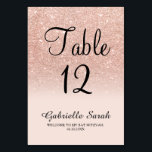 Rose gold glitter pink ombre Bat Mitzvah table Table Number<br><div class="desc">Rose gold faux glitter pink ombre Bat Mitzvah table number.</div>