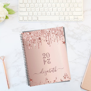 Rose gold glitter pink stars elegant 2026 planner