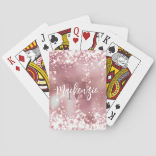 Rose Gold Glitter Playing Cards