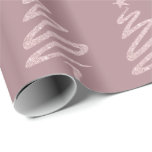 Rose Gold Glitter & Purple Christmas Tree Pattern Wrapping Paper<br><div class="desc">Modern Christmas design in faux rose gold glitter and purple.</div>