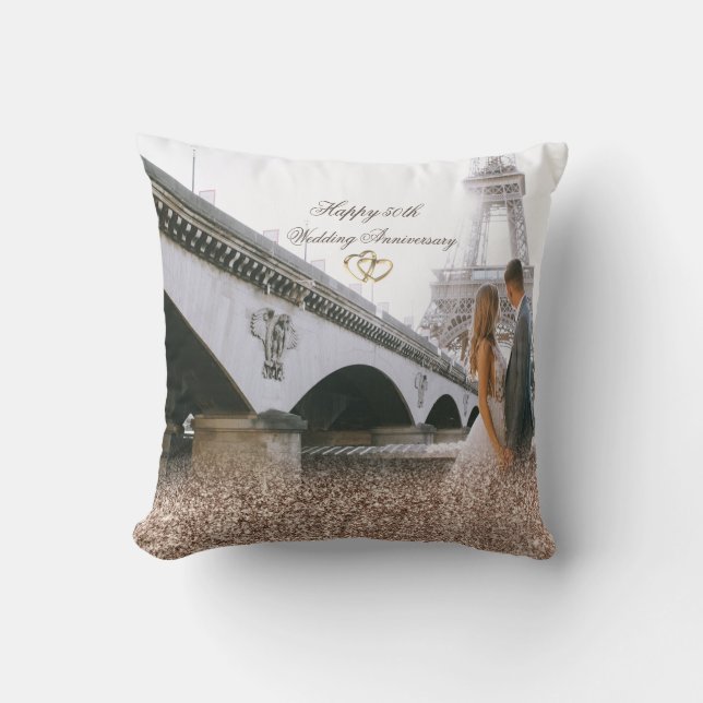 Rose Gold Glitter Rings Photo Throw Pillow (Front)