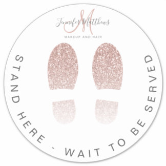 Rose Gold Glitter Salon Wait Here Floor