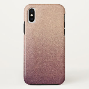 Rose Gold Glitter Sand Visual Texture Ombre Light iPhone X Case