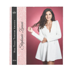 Rose Gold Glitter Sash Autograph Pad