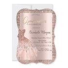 Rose Gold Glitter Sequins Frame Dress Quinceañera