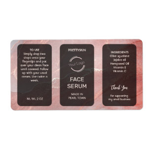 Rose Gold Glitter Serum Label