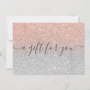 rose gold glitter silver ombre gift certificate