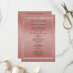Rose Gold Glitter & Silver Wedding Rings  Program