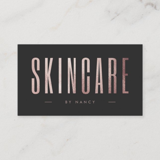 Rose Gold Glitter Skincare Business Card (Front)