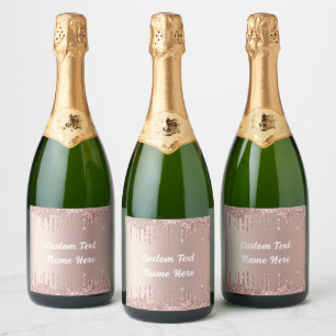 Rose Gold Glitter Sparkle Custom Text Labels