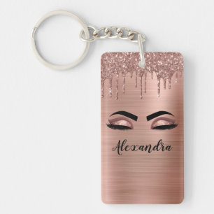 Rose Gold Glitter Sparkle Eyelashes Monogram
