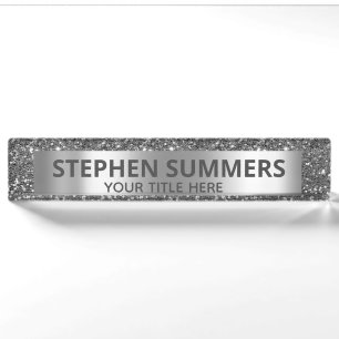 Rose Gold Glitter  Sparkle Glam Custom Nameplate
