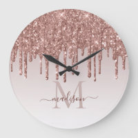 Rose Gold Glitter Sparkle Glam Dripping Monogram