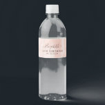 Rose Gold Glitter Sparkle Gown Sweet 16th Birthday Water Bottle Label<br><div class="desc">Rose Gold Glitter Sparkle Gown Sweet 16th Birthday Water Bottle Label</div>