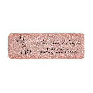 Rose Gold Glitter Sparkle Miss to Mrs