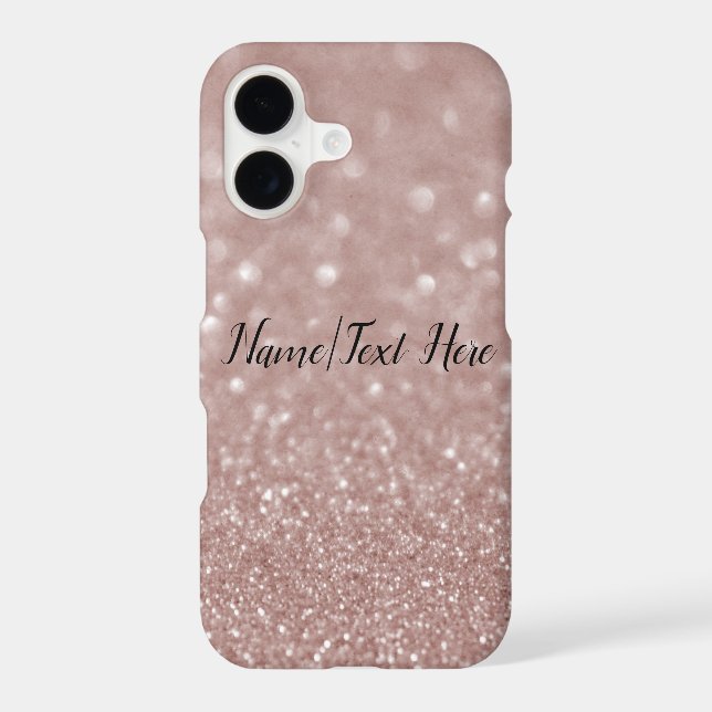 Rose Gold Glitter Sparkle Pattern Background Name (Back)
