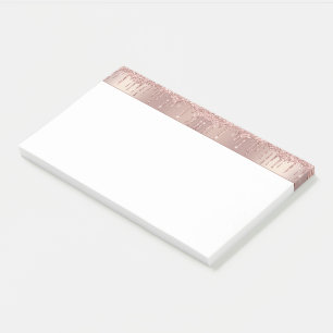 Rose Gold Glitter Sparkle Post it Notes