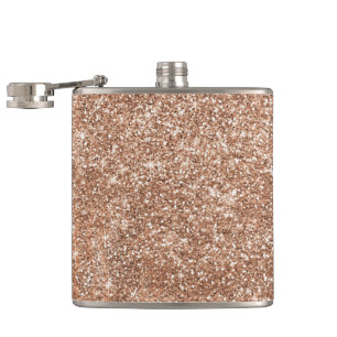 Rose Gold glitter sparkle shiny Water Bottle Hip Flask