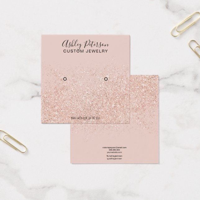 rose gold glitter sparkles stud earring display (Office)