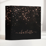 Rose Gold Glitter Sparkly Elegant Glamourous Scrip Binder<br><div class="desc">Create your own personalized black and rose gold diamond sparkle binder with your custom modern handwritten script name.</div>
