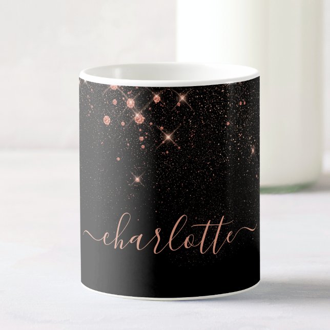 Rose Gold Glitter Sparkly Elegant Glamourous Scrip Coffee Mug (Creator Uploaded)