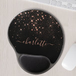 Rose Gold Glitter Sparkly Elegant Glamourous Scrip Gel Mouse Pad<br><div class="desc">Create your own personalized black and rose gold diamond sparkle mouse pad with your custom modern handwritten script name.</div>